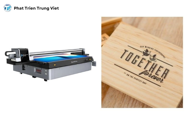 Máy in UV hoàn toàn có thể in trực tiếp lên gỗ